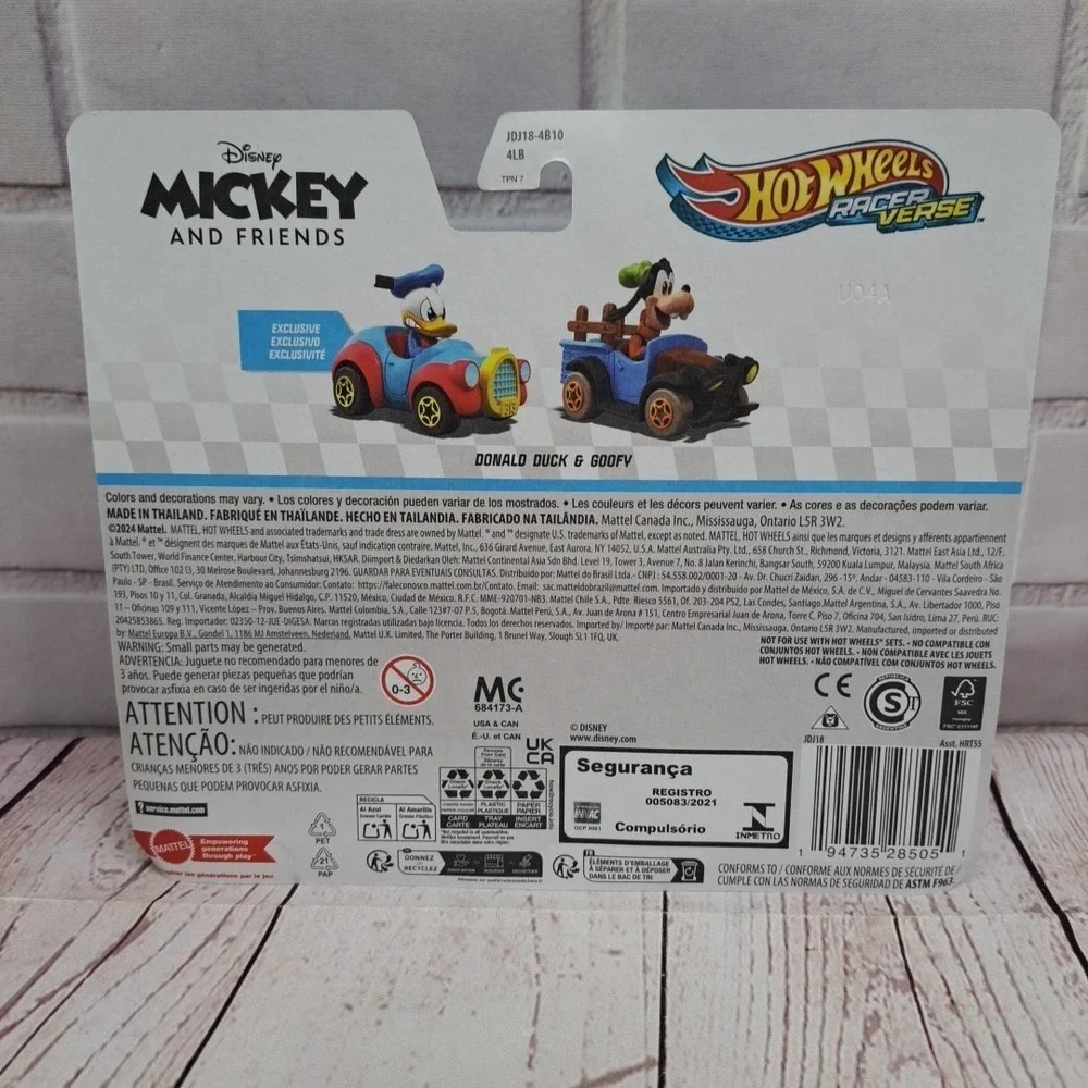 2025 HOT WHEELS RACER VERSE DONALD DUCK & GOOFY 2 PACK